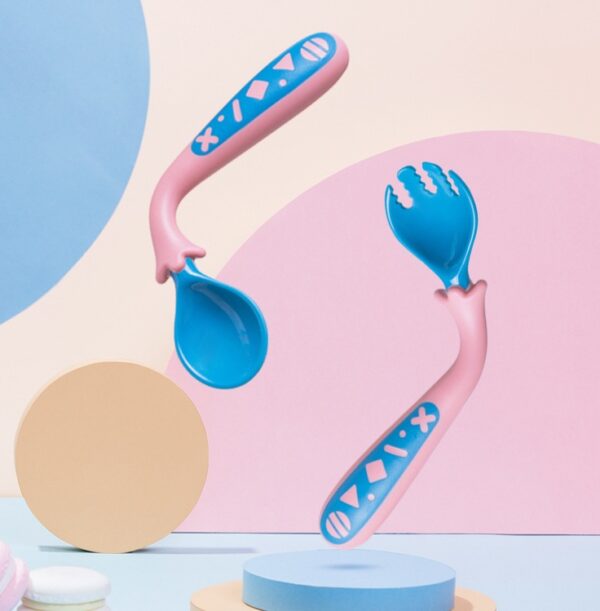 Baby Products To Learn Eat Curved Fork Spoon Cover
