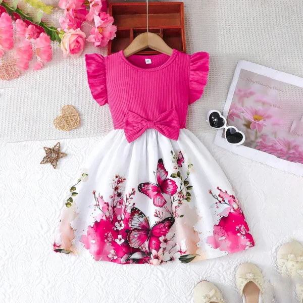 Flower Kids Dresses for Girls Wedding Birthday Party Dress Ruffles Sleeveless Elegant Princess Dress Children Casual Clothing